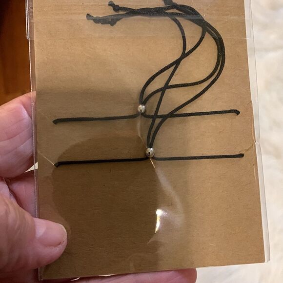 One pair Pinky Promise bracelets with adjustable silk cord.  Initials “T” & “I” - Picture 2 of 4